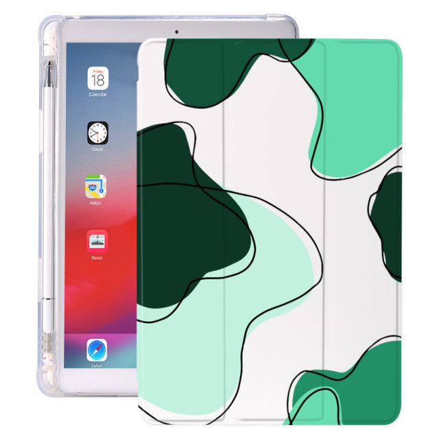 Animal pattern silicone cases for iPad-Tabletory-Cow Big Green-iPad 10.2 inch 7th Gen & 8th Gen-