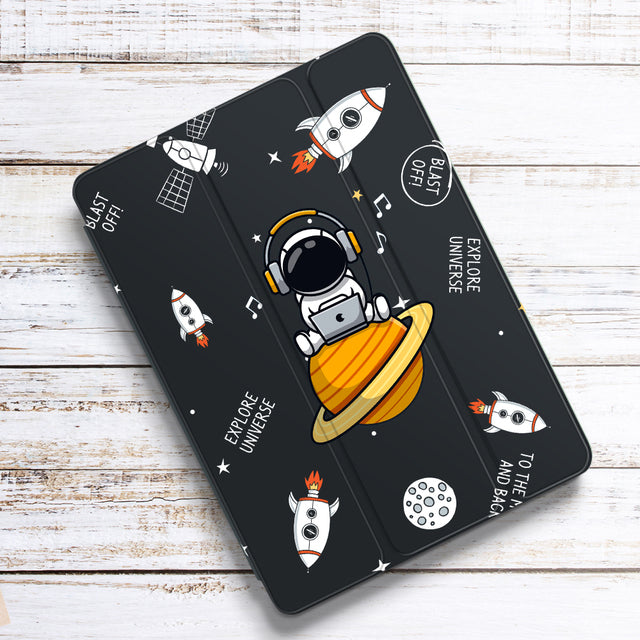 Protective astronaut case for iPad with pencil holder-Tabletory-Let's hustle-iPad 10.2 inch 7th Gen & 8th Gen-