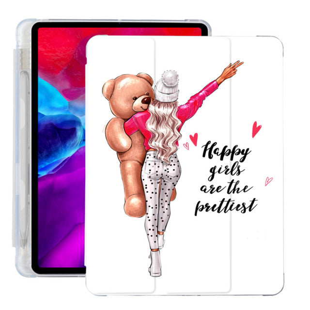 Trendy designer case for iPad-Tabletory-Happy girls are the prettiest-iPad Air 1 2-