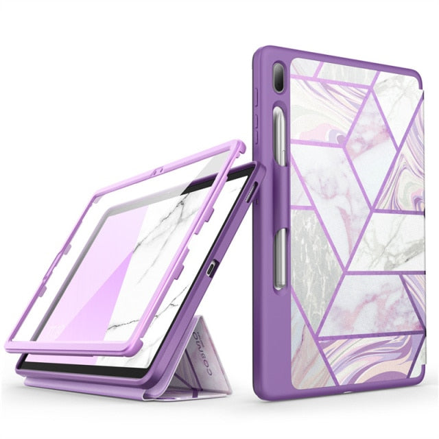 Geometric Full-Body Trifold with Built-in Screen Protector Smart Cover for Samsung Galaxy Tab S7-Tabletory-Ameth-