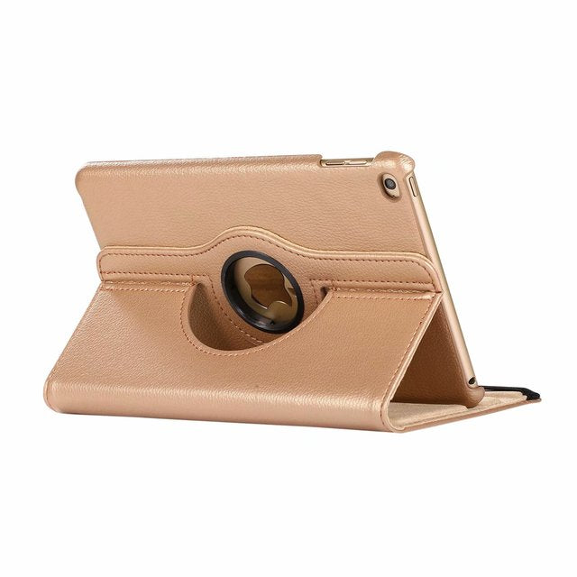 Faux Leather 360-degree Rotation Case for iPad-Tabletory-Gold-iPad Mini 4 iPad Mini 5 7.9 inch-