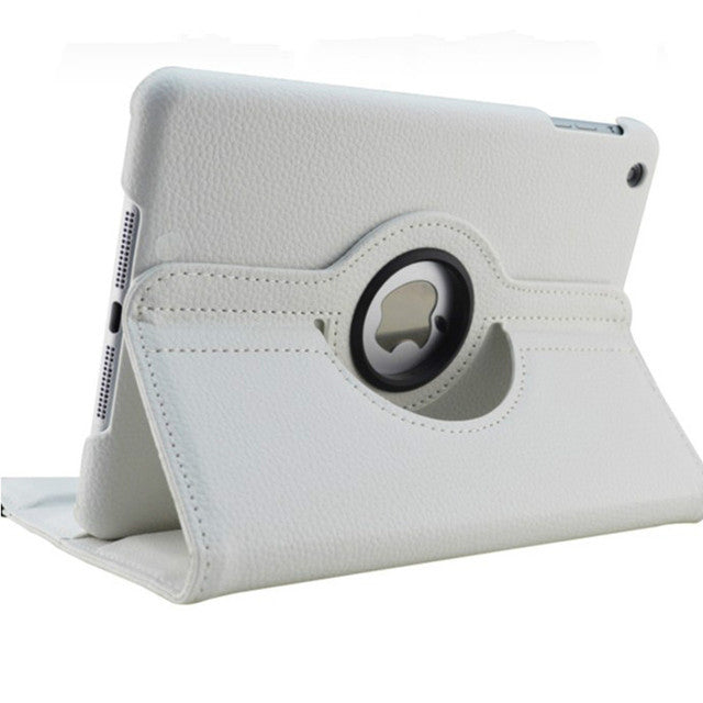 Faux Leather 360-degree Rotation Case for iPad-Tabletory-White-iPad 7th Gen 8th Gen & 9th Gen 10.2 inch-