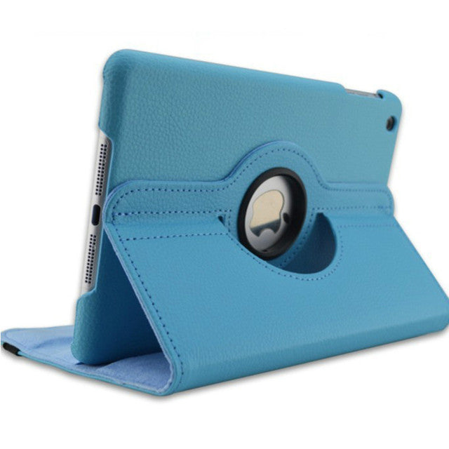 Faux Leather 360-degree Rotation Case for iPad-Tabletory-Sky Blue-iPad Mini 4 iPad Mini 5 7.9 inch-