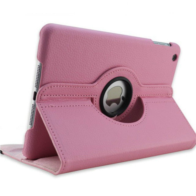 Faux Leather 360-degree Rotation Case for iPad-Tabletory-Pink-iPad Mini 4 iPad Mini 5 7.9 inch-
